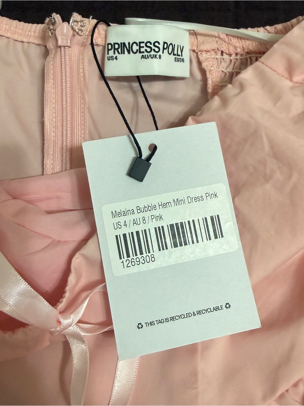 Princess Polly| Pink Bubble Hem Strapless Mini Dress Birthday Party Size 4 - Picture 5 of 10
